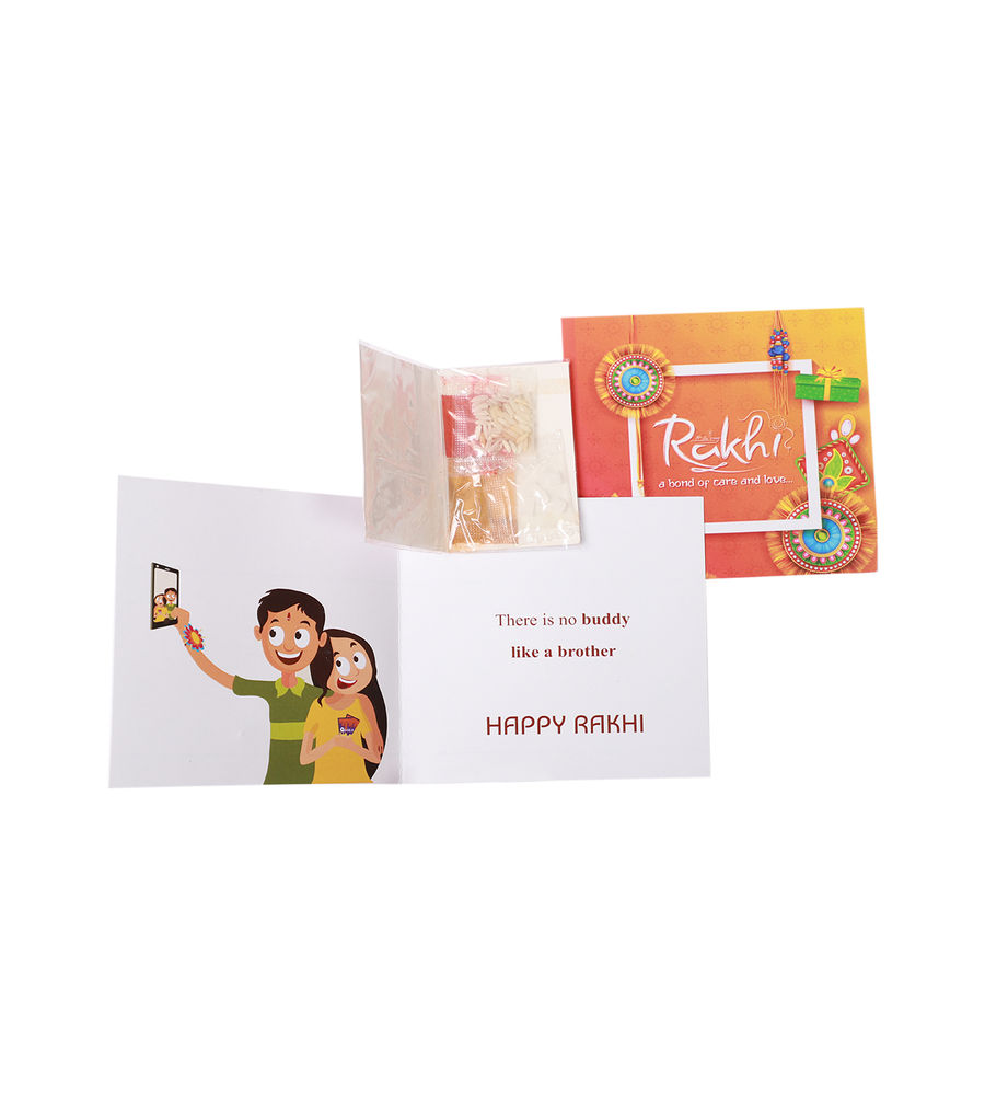 YouBella 2 Rakhi and 2 Greeting Card Combo for Brother (Multi-Colour) (YBRK_95)